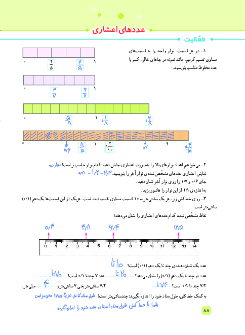 راهنمای گام به گام ریاضی پنجم دبستان | فصل 5: عددهای اعشاری