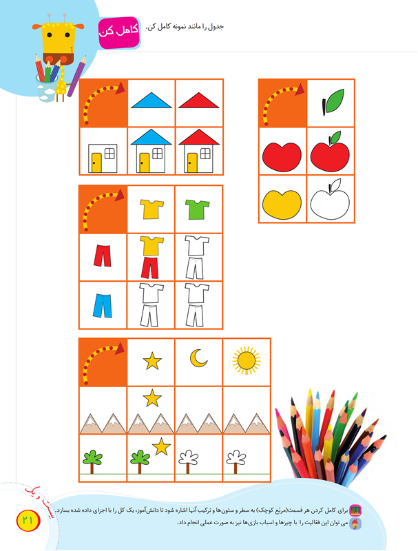 صفحه 21 کتاب درسی ریاضی اول دبستان