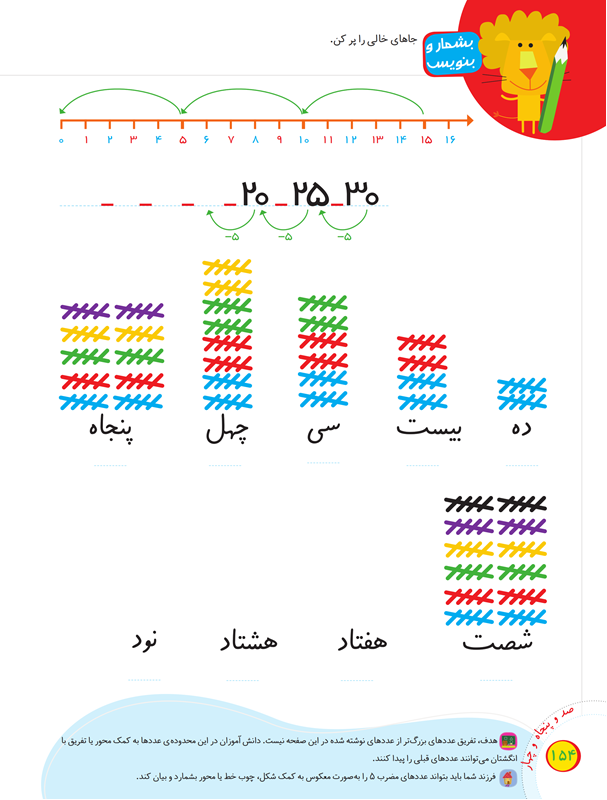 صفحه 154 کتاب درسی ریاضی اول دبستان