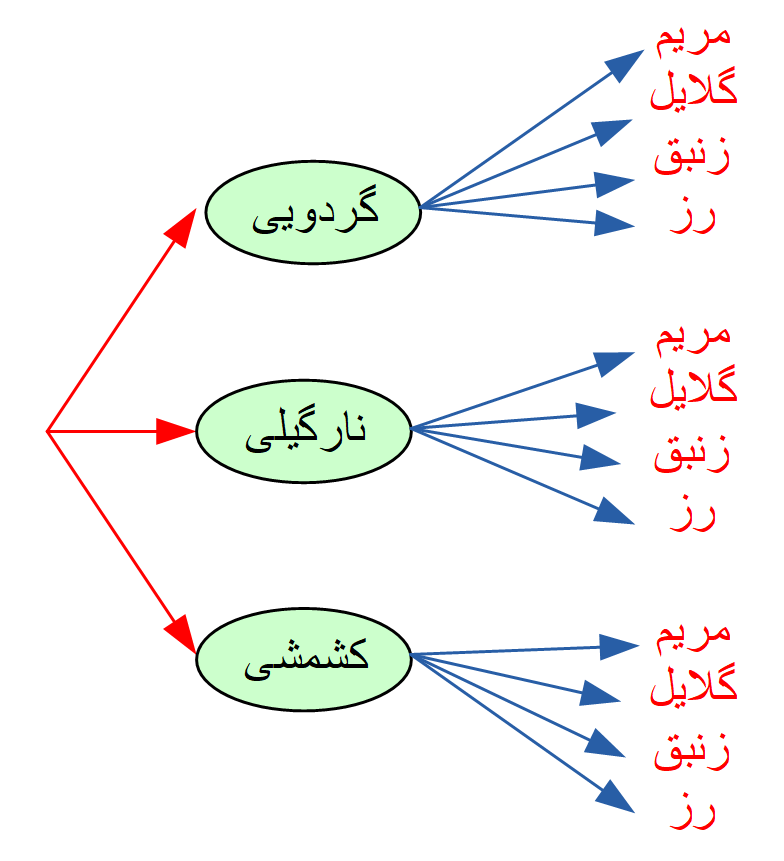 حالتهای مختلف کشمشی نارگیلی و گردویی