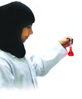 She is doing research on blood cells.