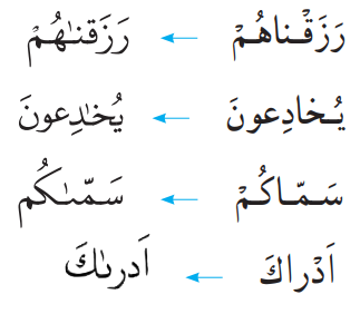 رَزَقْنَاهُمْ - سَمَّاکُمُ - یُخاِدعونَ - اَدۡراکَ
