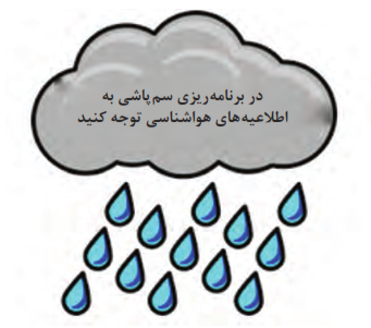 باید حداقل 6 ساعت قبل از بارندگی سم&zwnj;پاشی انجام شده باشد