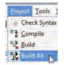  منوی Project و دستور ساختن Build All