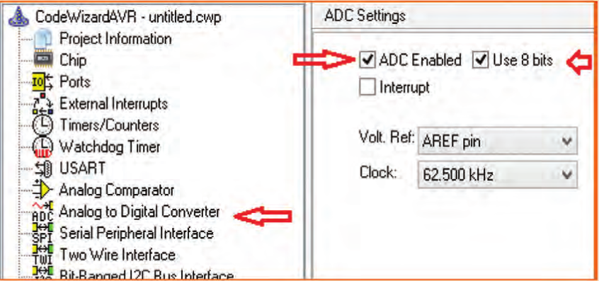 فعال کردن ADC