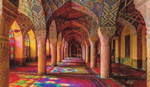 شیراز، مسجد نصیرالملک، گره&zwnj;سازی رنگی