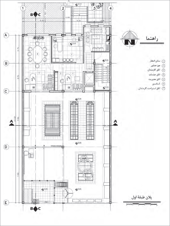پلان طبقۀ اول فروشگاه