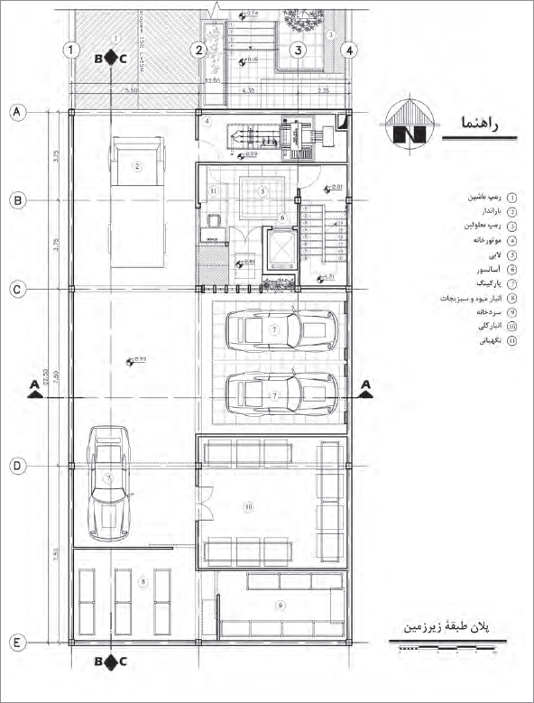 پلان زیر زمین فروشگاه