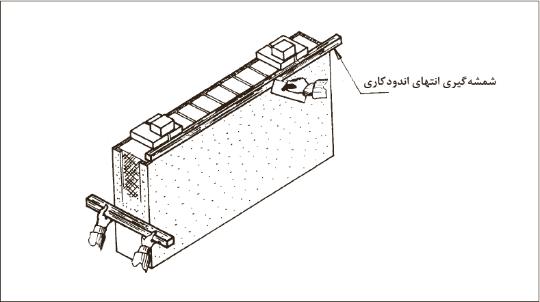 مرحله 13- شمشه&zwnj;گیری انتهای اندودکاری
