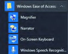 شکل 18- نرم&zwnj;افزارهای Windows Ease of Access