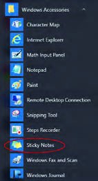 شکل 20- نرم&zwnj;افزار Sticky Notes