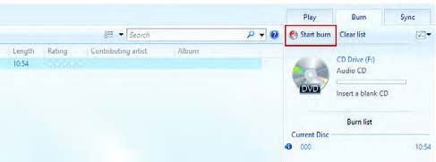 شکل 23- ضبط روی لوح نوری به کمک Windows Media Plyer