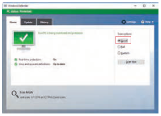 شکل 25- انتخاب بررسی سریع در نرم&zwnj;افزار Windows Defender