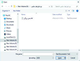 شکل 3- کادر Open
