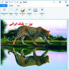 شکل 7- درج و ویرایش تصویر در Paint