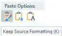 شکل 13- انتقال متن با گزینه Keep Source Formatting