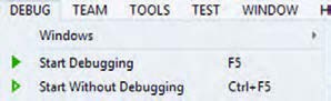 شکل 12- منوی Debug