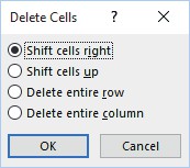 شکل 50- کادر Delete Cells