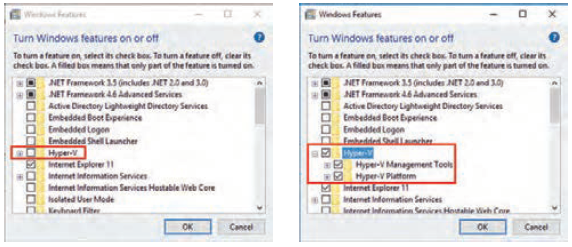 شکل 10- پنجره Windows Features برای فعال کردن Hyper-V