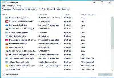 شکل 42- زبانه Startup Programs در Task Manager