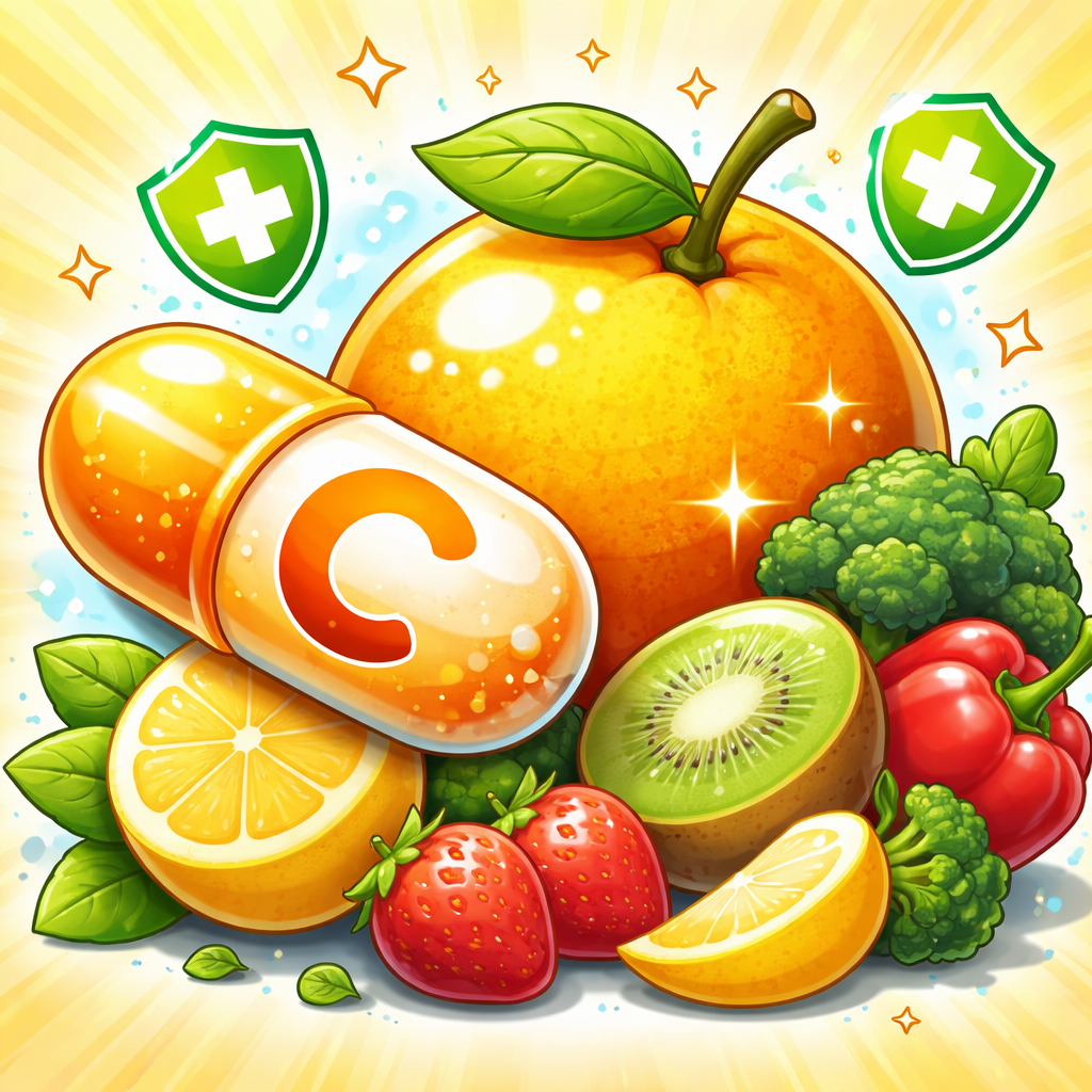 ویتامین C: ویتامینی محلول در آب که نقش آنتی‌اکسیدانی و تقویت ایمنی دارد