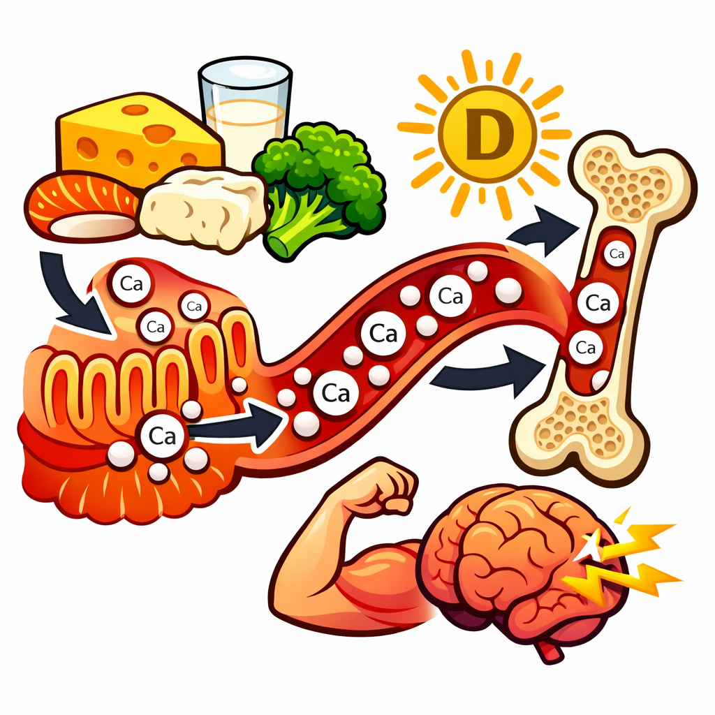 جذب کلسیم: ورود کلسیم از دستگاه گوارش به بدن