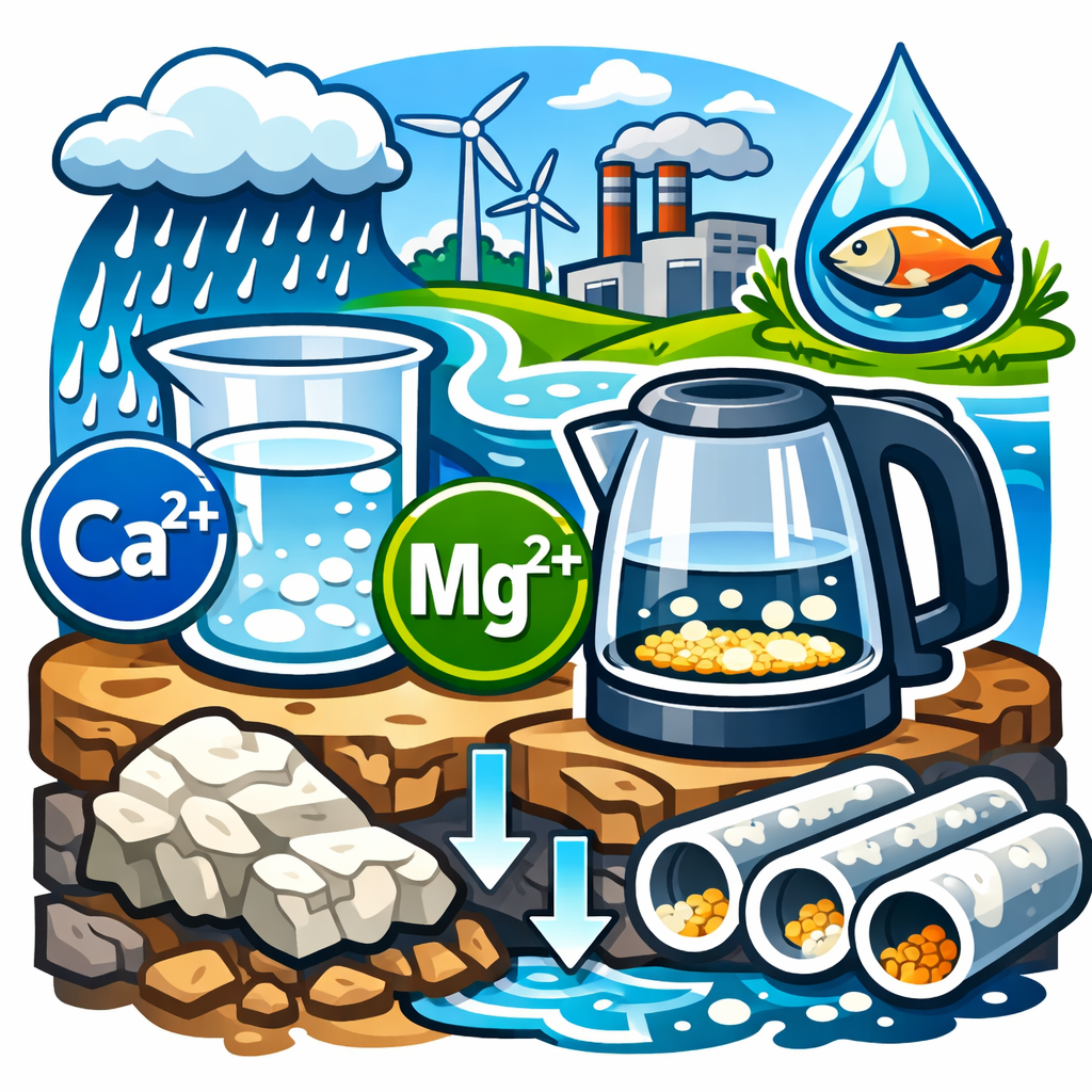 سختی آب: میزان وجود یون‌های کلسیم و منیزیم در آب