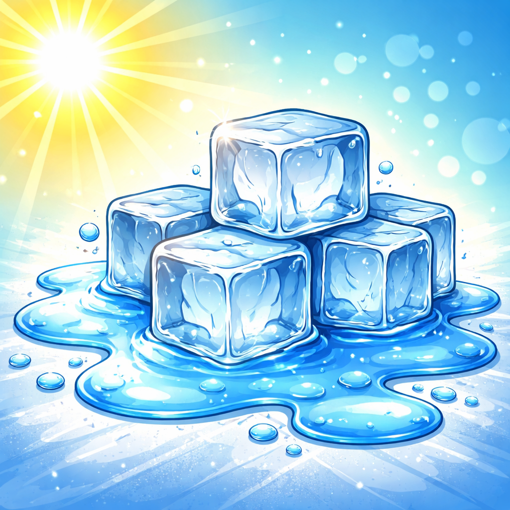 ذوب یخ: تبدیل یخ از حالت جامد به مایع