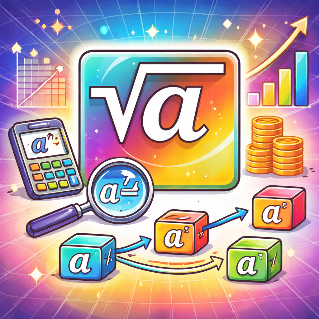 توان با نمای 1/n : برای a>0 و n≥2، a^(1/n) عددی است که اگر به توان n برسد، a را می‌دهد