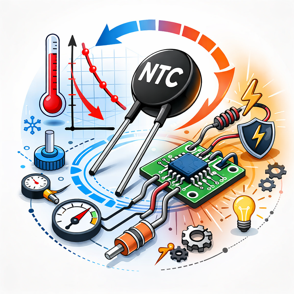 NTC: ترمیستوری که با افزایش دما، مقاومت آن کاهش می‌یابد.