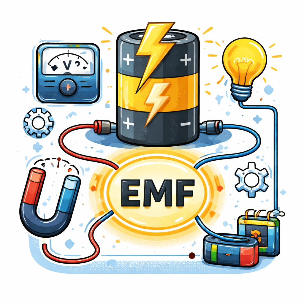 نیروی محرکه الکتریکی: انرژی الکتریکی تولیدشده توسط منبع در واحد بار