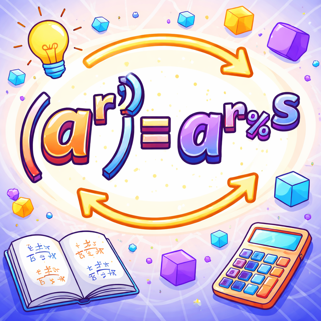 قانون توانِ توان در توان‌های گویا: برای r و s گویا و a>0، (a^r)^s = a^(rs)