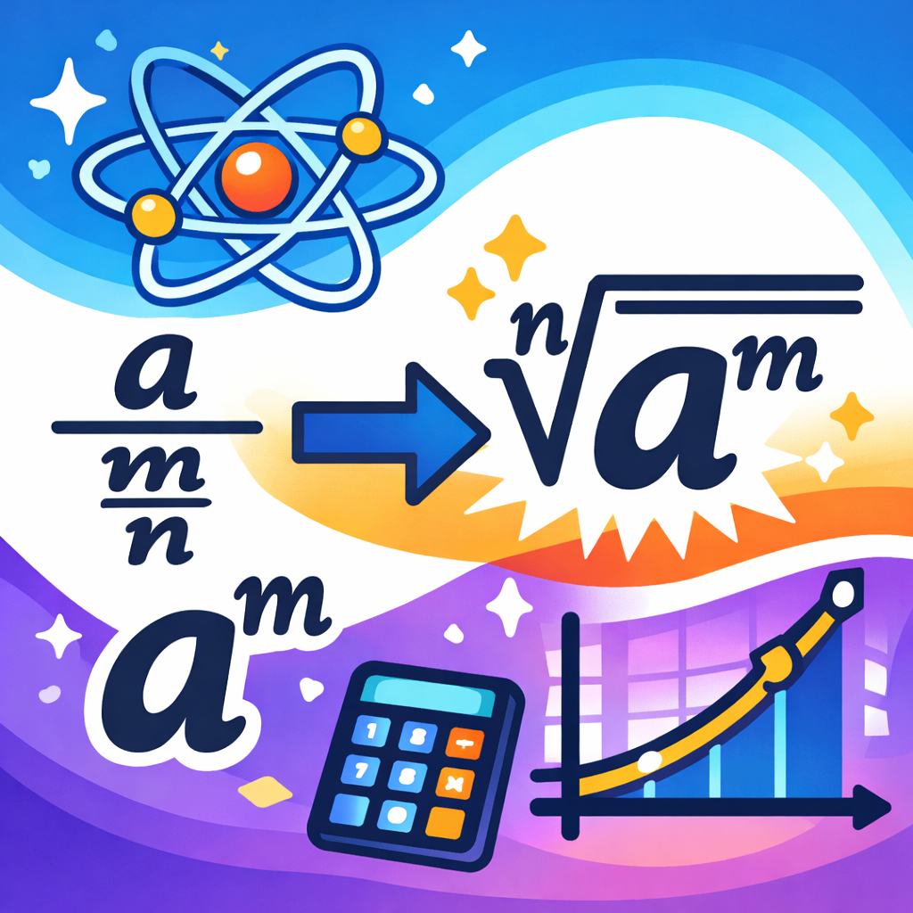 تبدیل توان کسری به رادیکال: نوشتن a^(m/n) به صورت ریشه nامِ a^m