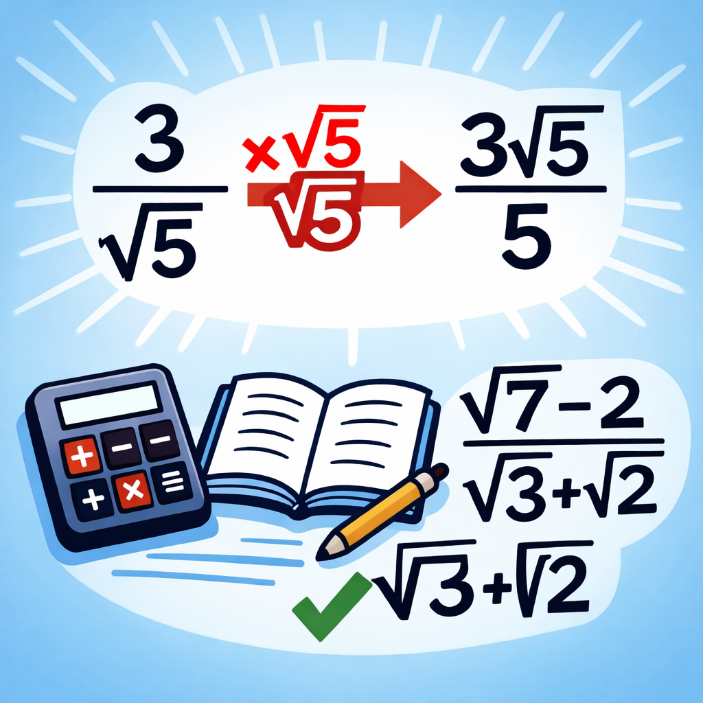 گویا کردن مخرج: تبدیل مخرجِ شامل رادیکال به مخرجِ بدون رادیکال با ضرب در عبارت مناسب