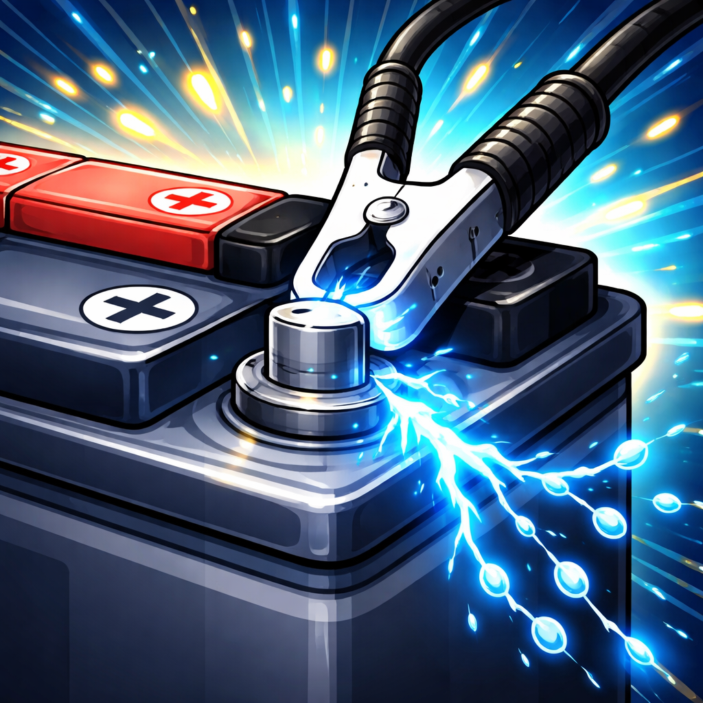 پایانه منفی باتری: قطب منفی منبع الکتریکی که جریان از آن خارج می‌شود.