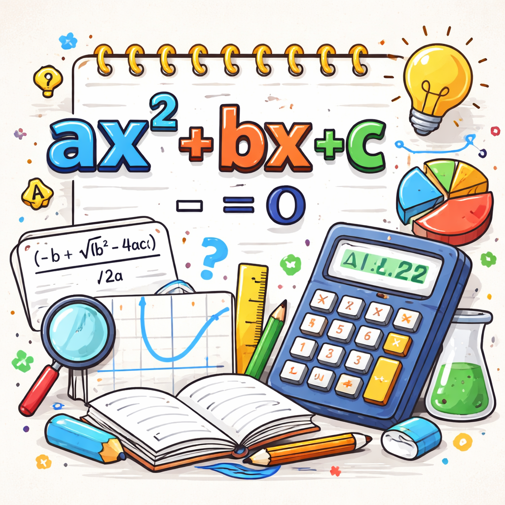 شکل استاندارد معادله درجه دوم: معادله‌ای به صورت ax^2+bx+c=0 که در آن a≠0 و a,b,c حقیقی‌اند