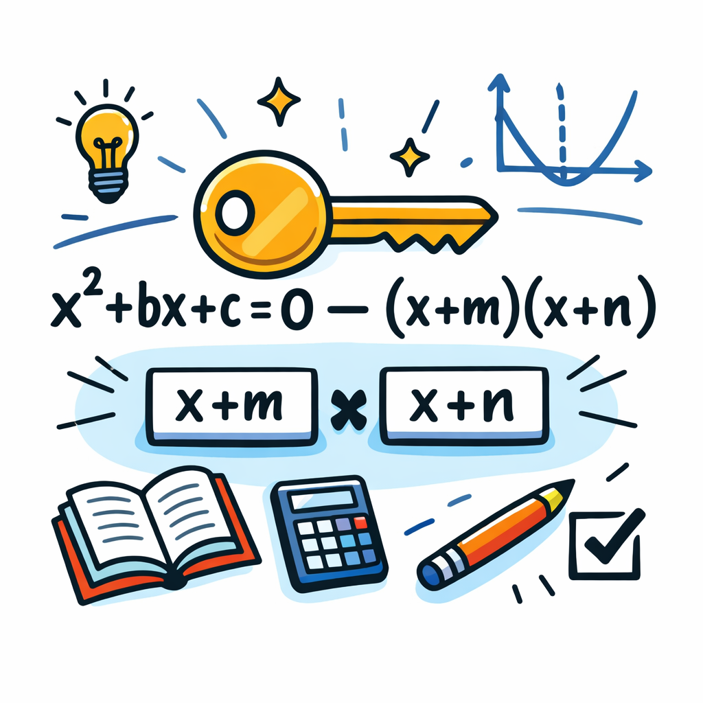 روش تجزیه: روشی برای حل معادله که در آن عبارت درجه دوم به حاصل‌ضرب عامل‌ها تبدیل می‌شود