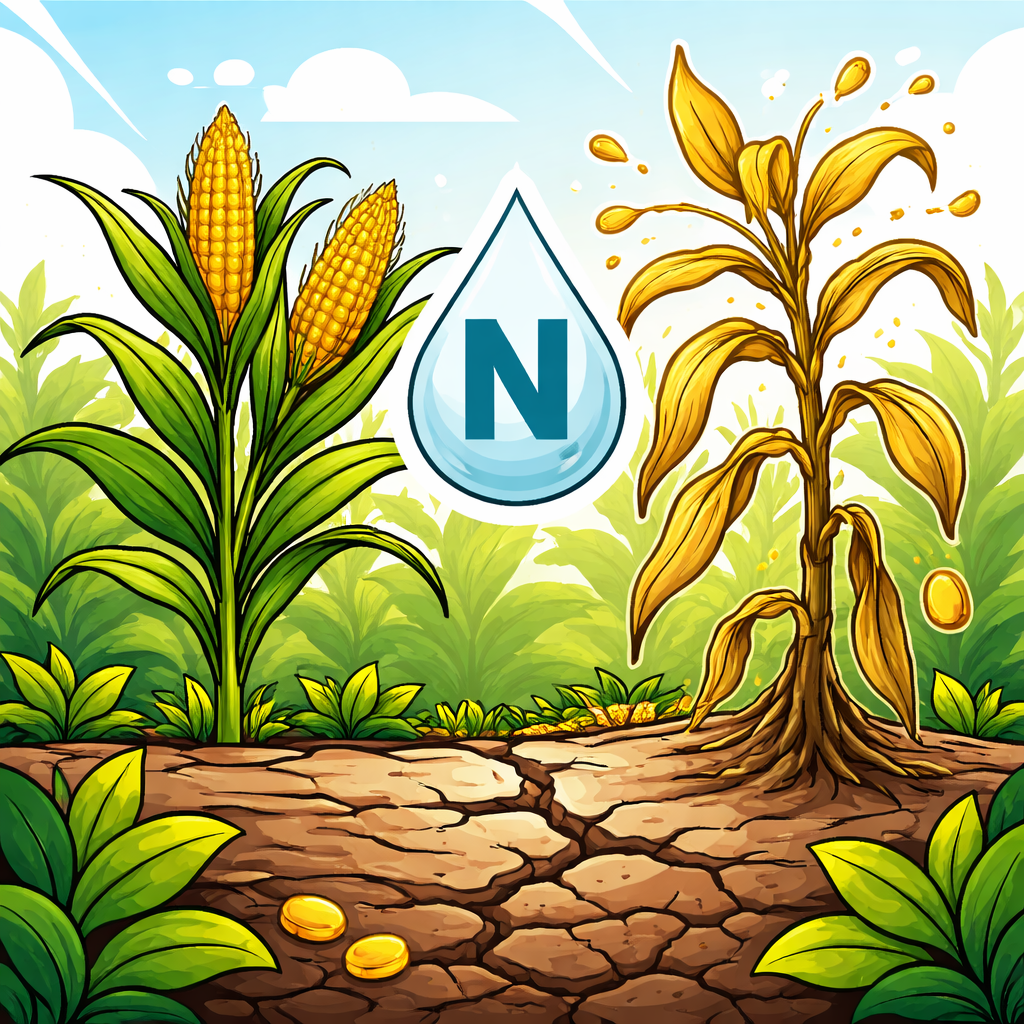 کمبود نیتروژن: کاهش مقدار نیتروژن در خاک که باعث کاهش رشد گیاه می‌شود.