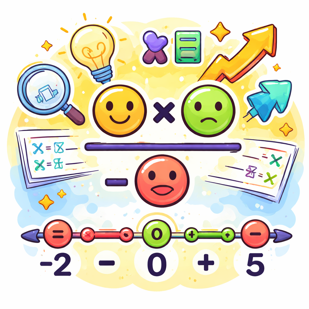 تقسیم علامت‌ها: روشی که در آن برای تعیین علامت خارج‌قسمت، علامت صورت و مخرج با هم ترکیب می‌شود