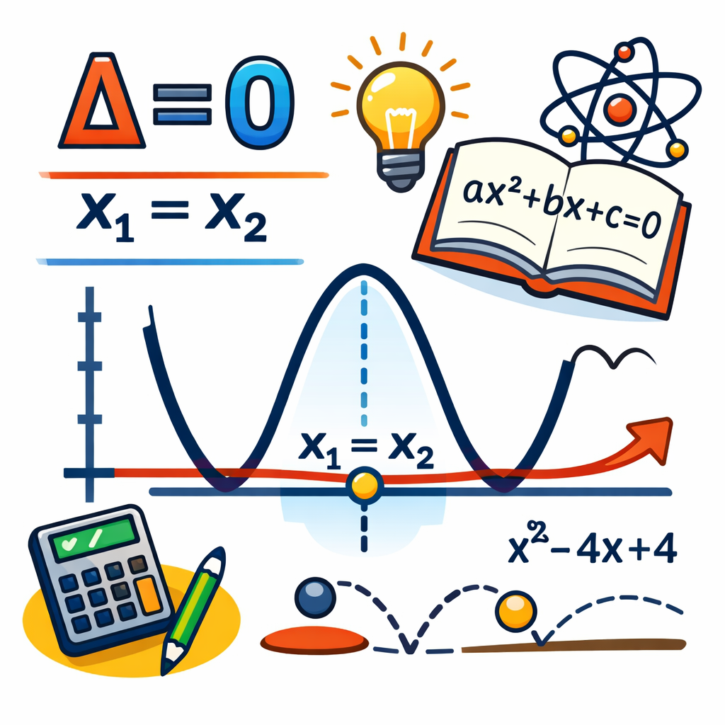 ریشه مضاعف: ریشه‌ای که در آن معادله درجه دوم دو ریشه برابر دارد (x1=x2)