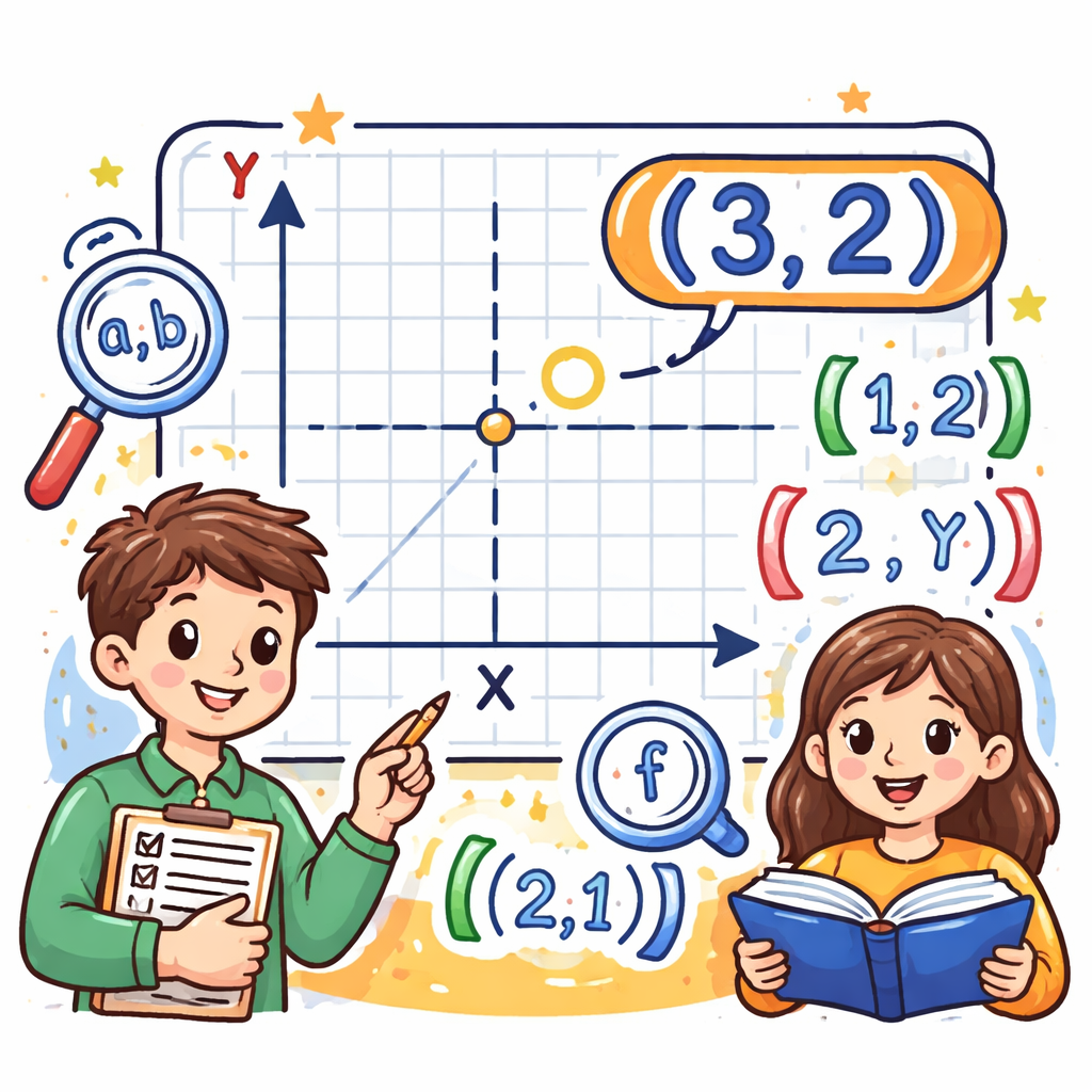 زوج مرتب: نمایش یک رابطه به صورت (x,y) که ترتیب نوشتن دو عدد در آن مهم است