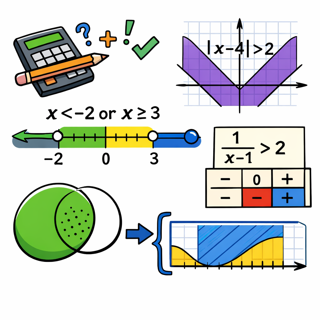 مجموعه جواب: مجموعه همه مقدارهای x که نامعادله را درست می‌کنند