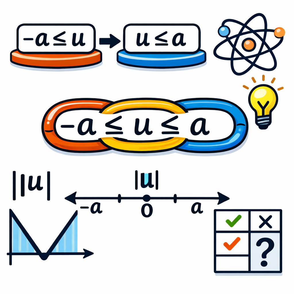 نامعادله دوگانه: نوشتن دو نامعادله به صورت یک عبارت زنجیره‌ای مانند -a ≤ u ≤ a