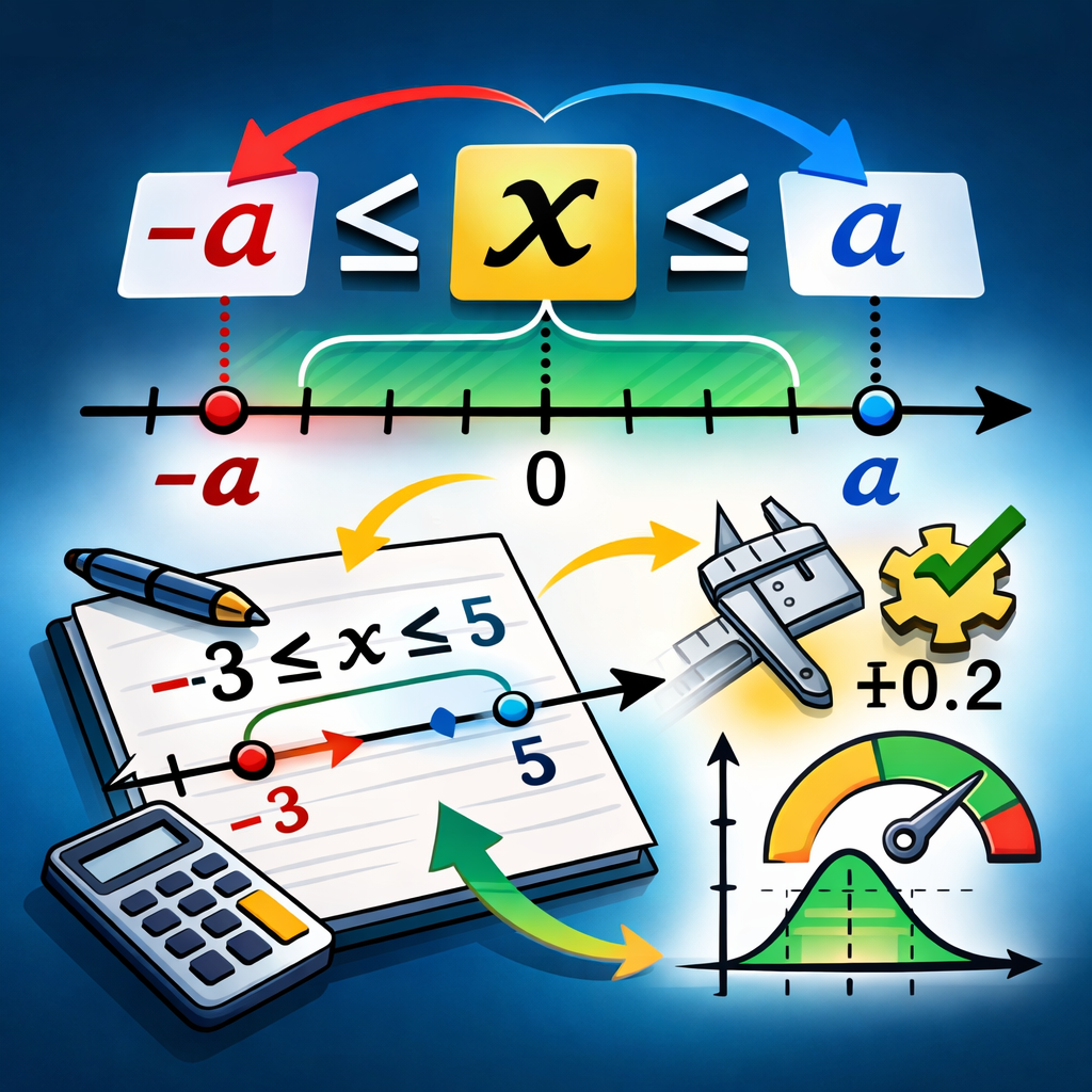 نامعادله دوگانه: نوشتن دو نامعادله به صورت یک عبارت زنجیره‌ای مانند -a ≤ u ≤ a