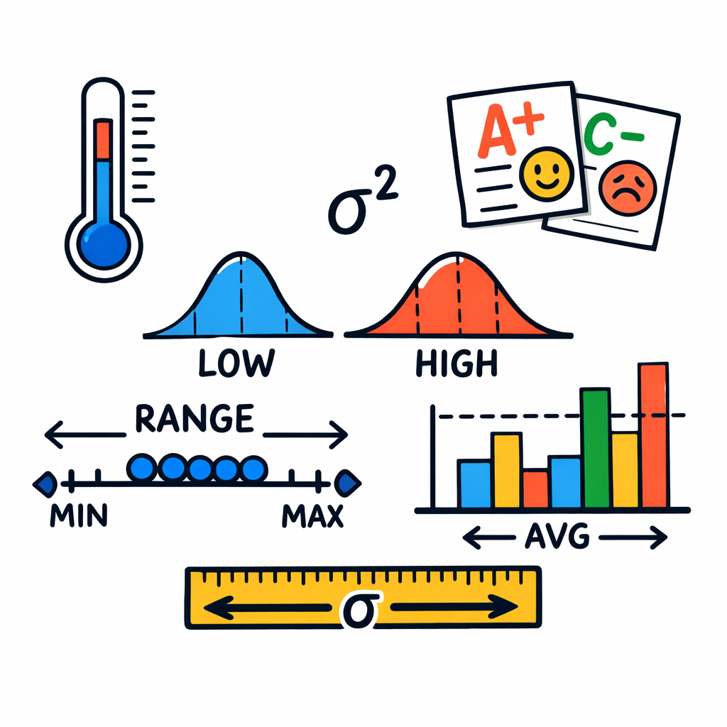 معیار پراکندگی: عددی که میزان پخش‌شدگی داده‌ها را نشان می‌دهد.