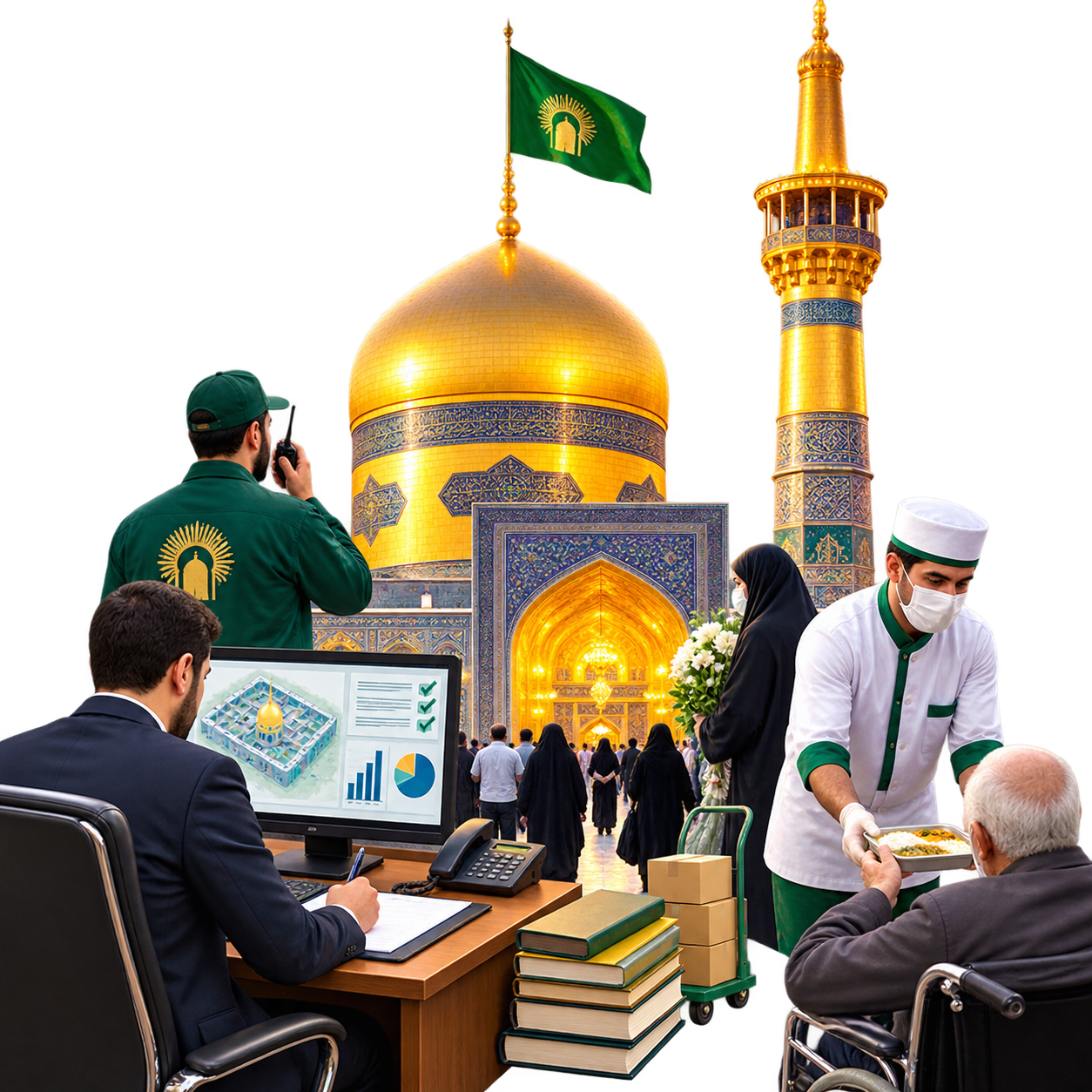 آستان قدس رضوی: سازمان اداره‌کننده و خدمت‌رسان در مجموعهٔ حرم امام رضا (ع).