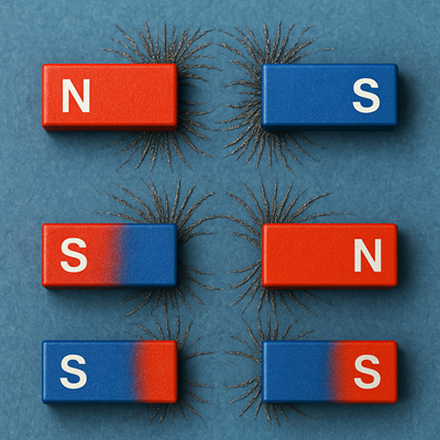  قطب‌های همنام و قطب‌های ناهمنام آهن‌ربا