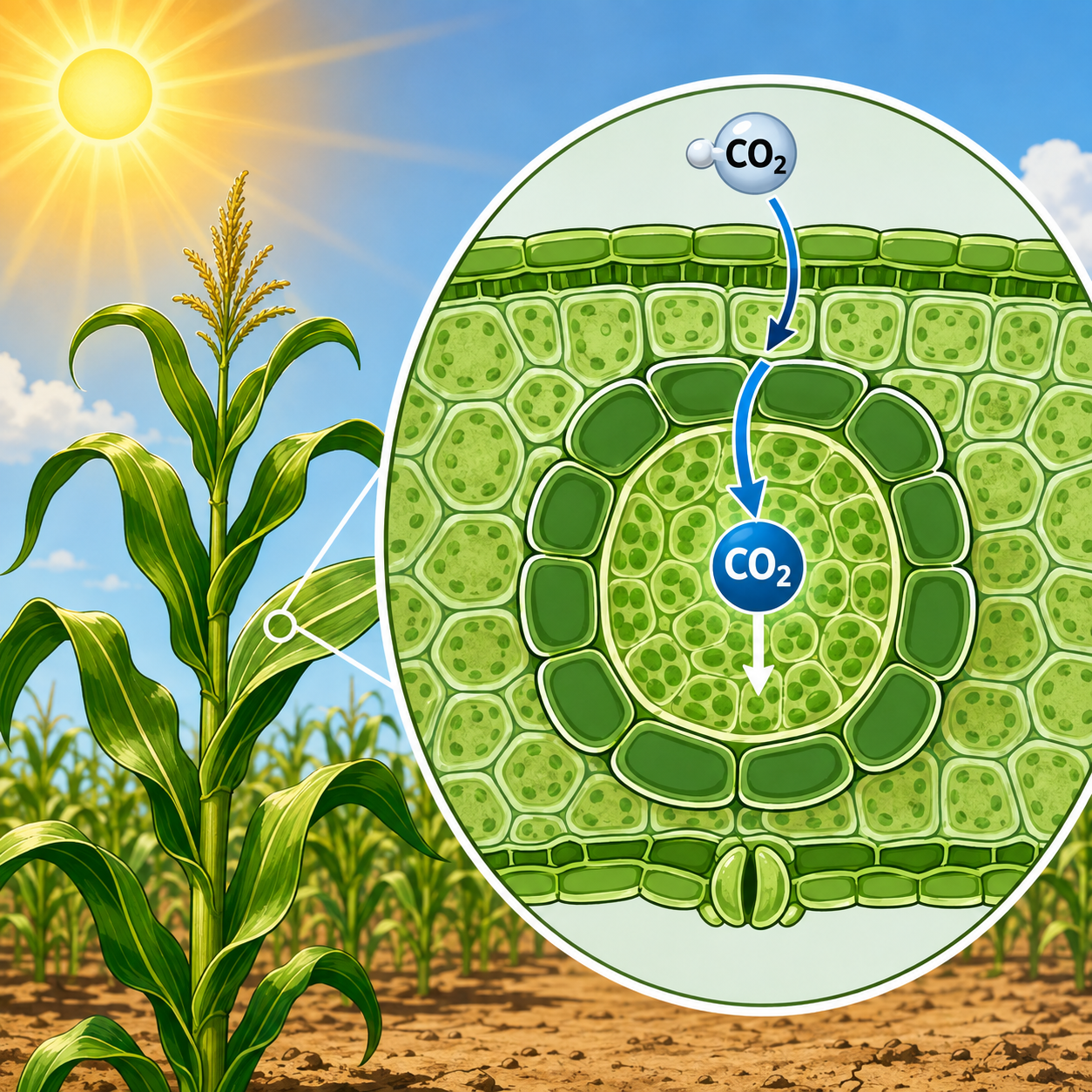 مسیر C4: سازگاری گیاهان برای کاهش فتوزدایی در گرمای زیاد