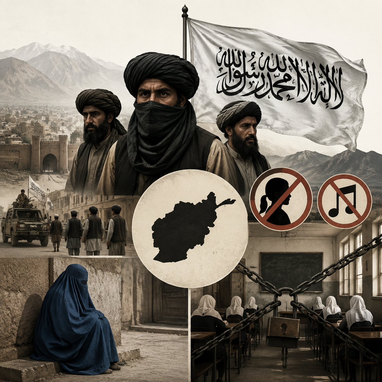 طالبان: گروهی که مدتی در افغانستان حکومت کرد.