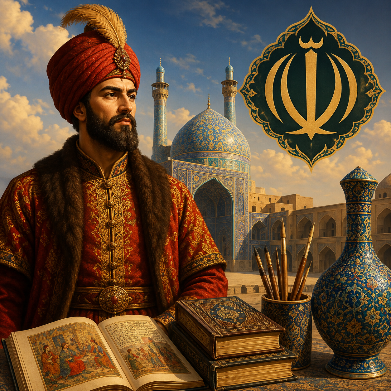 صفویان: سلسله پادشاهان ایرانی که مذهب شیعه را مذهب رسمی ایران اعلام کردند و به علم و هنر اهمیت می‌دادند.